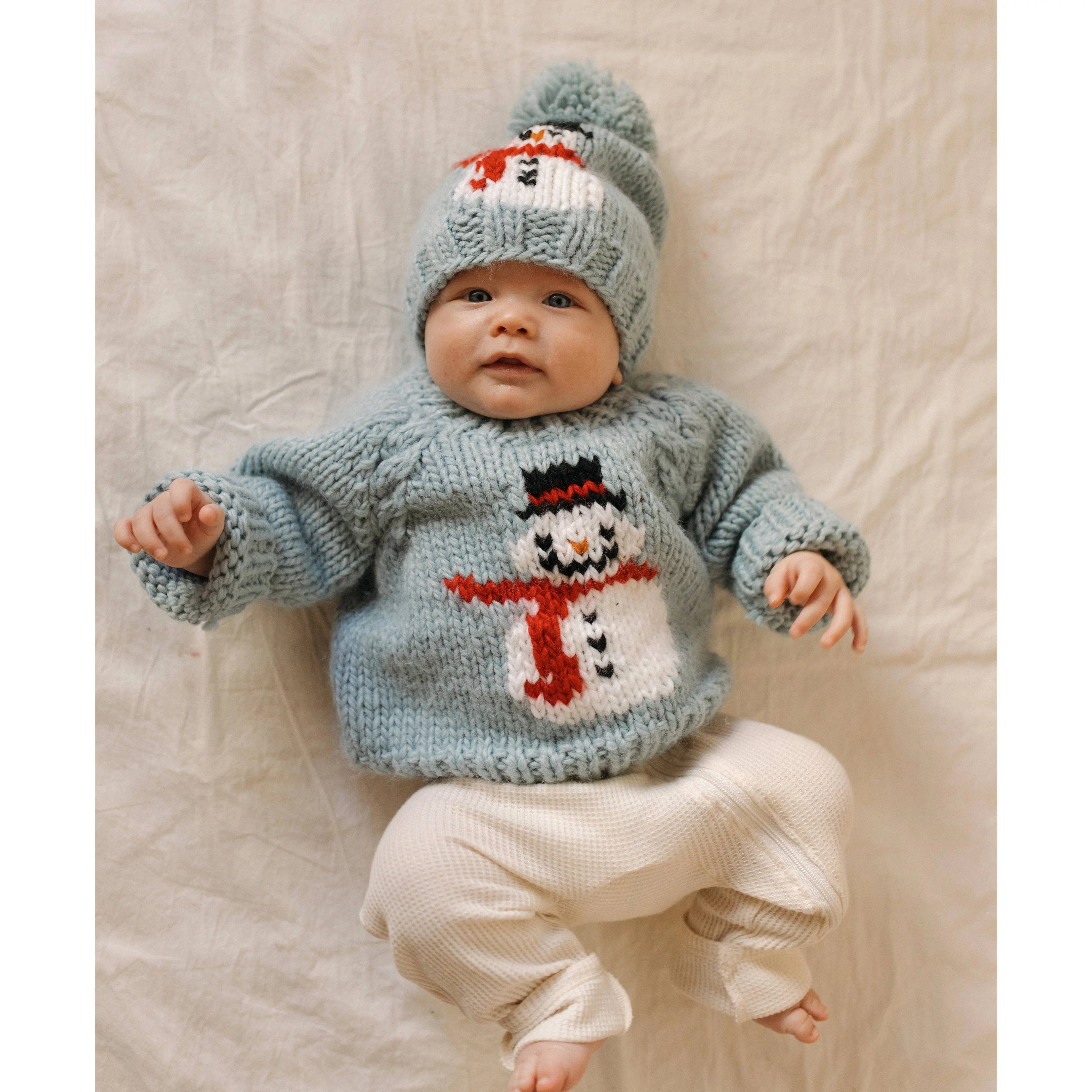 Frosty Snowman Surf Blue Beanie Hat - Baby Winter Hat
