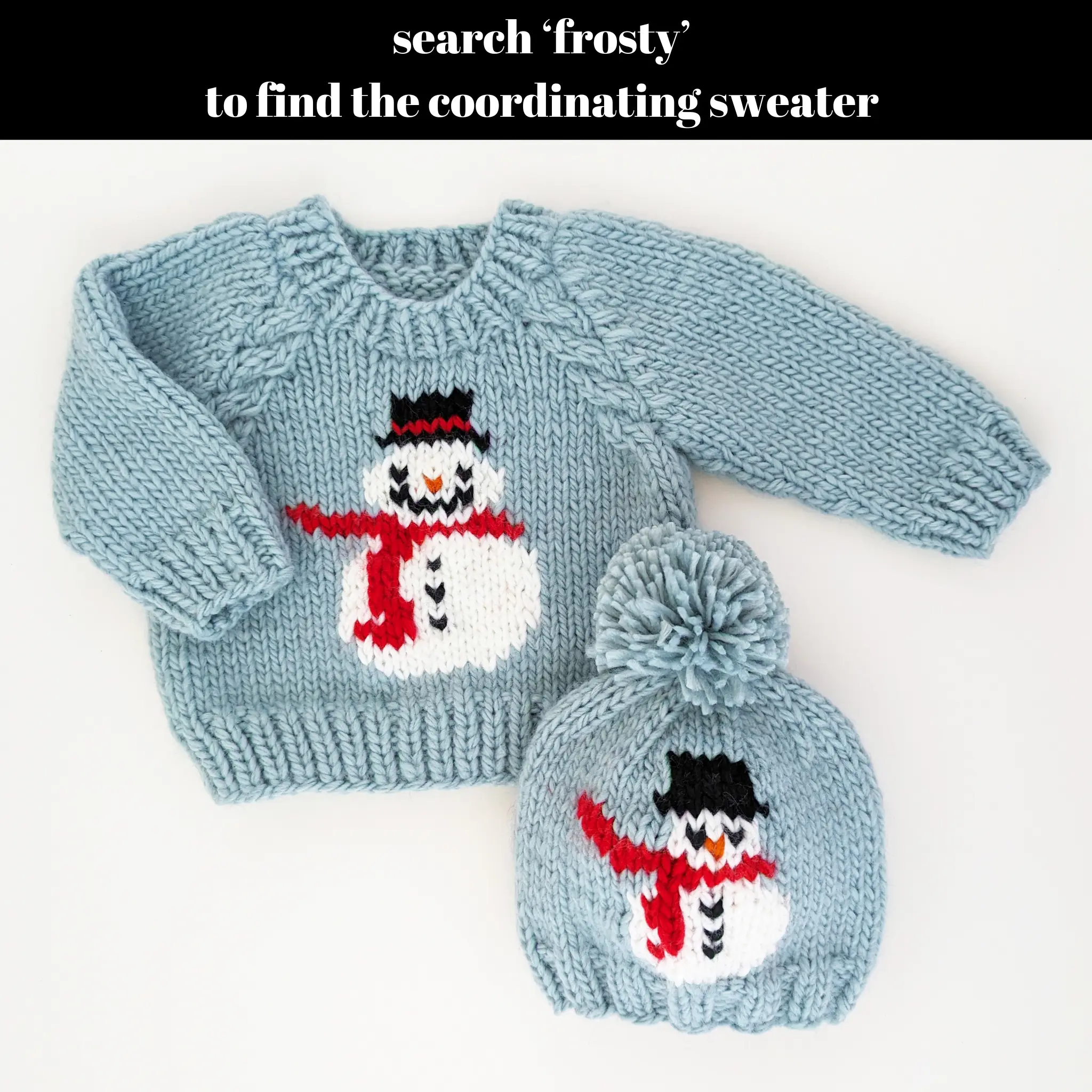 Frosty Snowman Surf Blue Beanie Hat - Baby Winter Hat