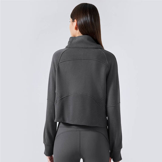Women’s Half-Zip Fleece Sport Coat with Thumbholes