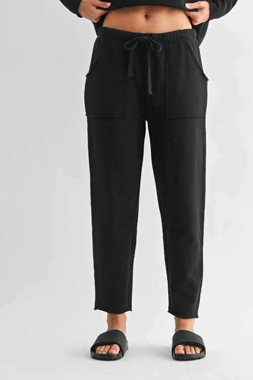 Coastal Luxe Cotton Relaxed Fit Lounge Trousers – Black