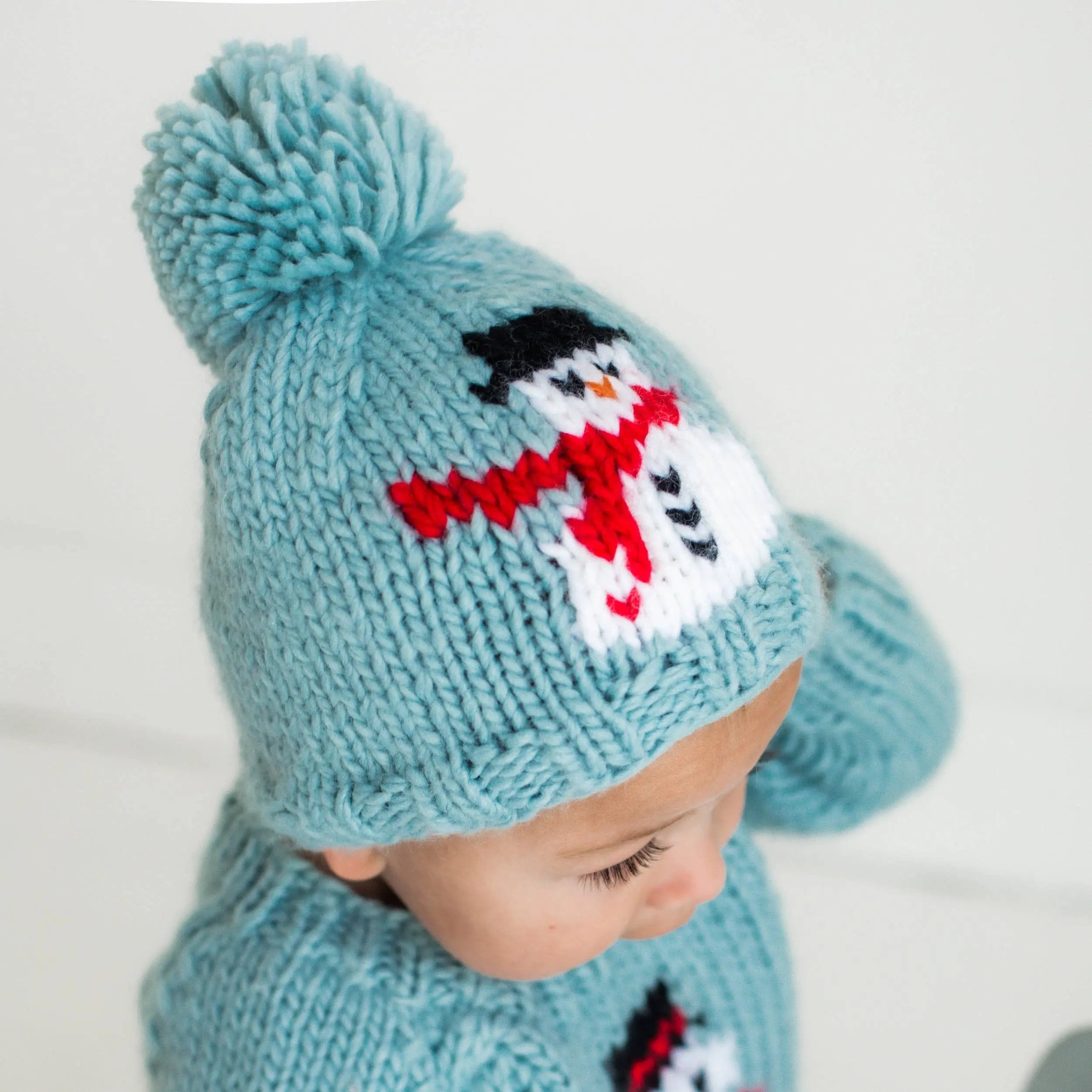 Frosty Snowman Surf Blue Beanie Hat - Baby Winter Hat