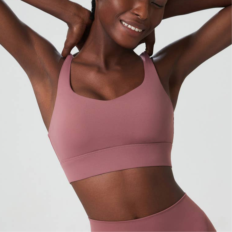 Women’s Adjustable High-Support Active Bra – Dusky Rose