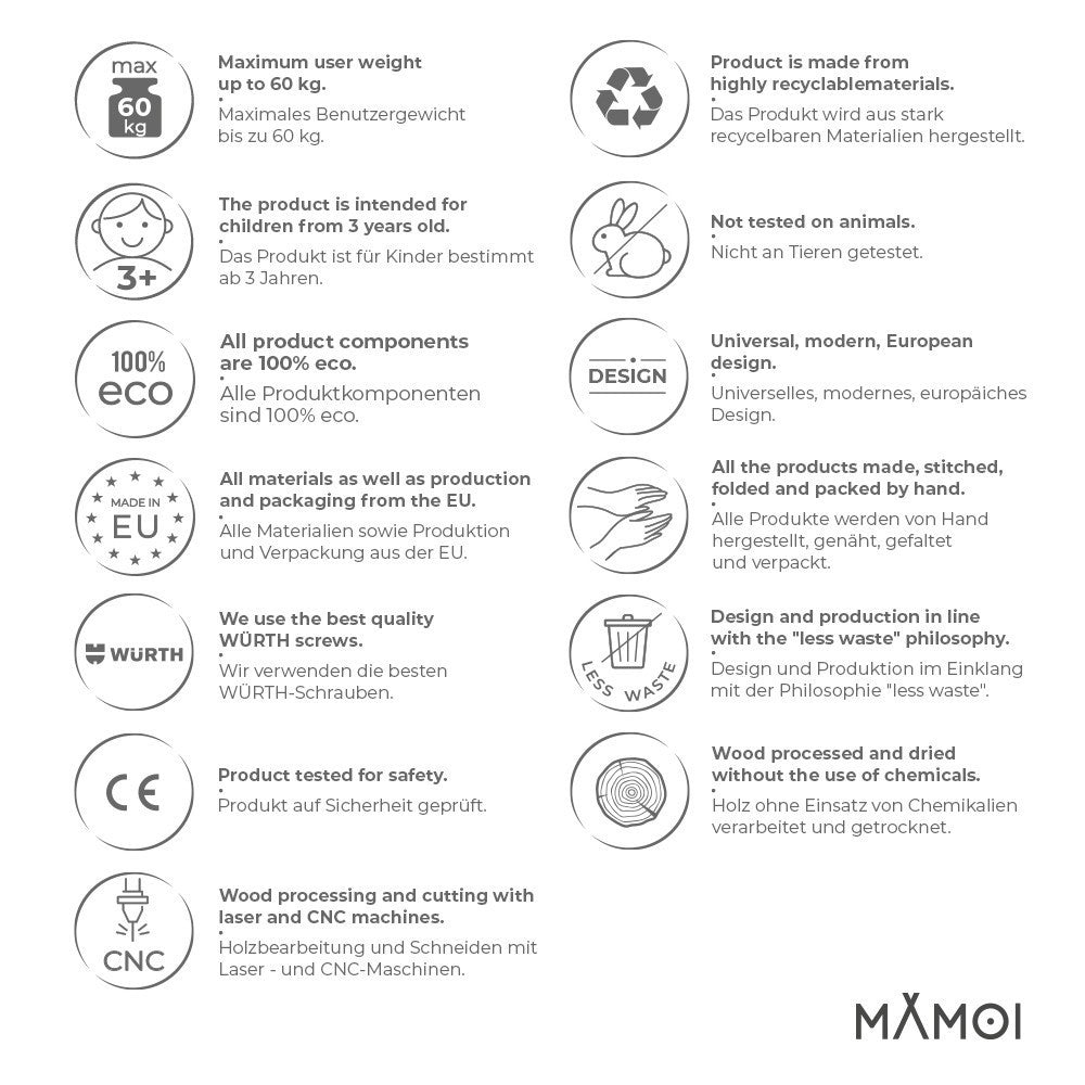 Toddler climbing frame indoor with cushion, Cushion for indoor climbing frame for toddlers, Baby kids climbing dome, Wooden climbing triangle for children from 1/2/3 years