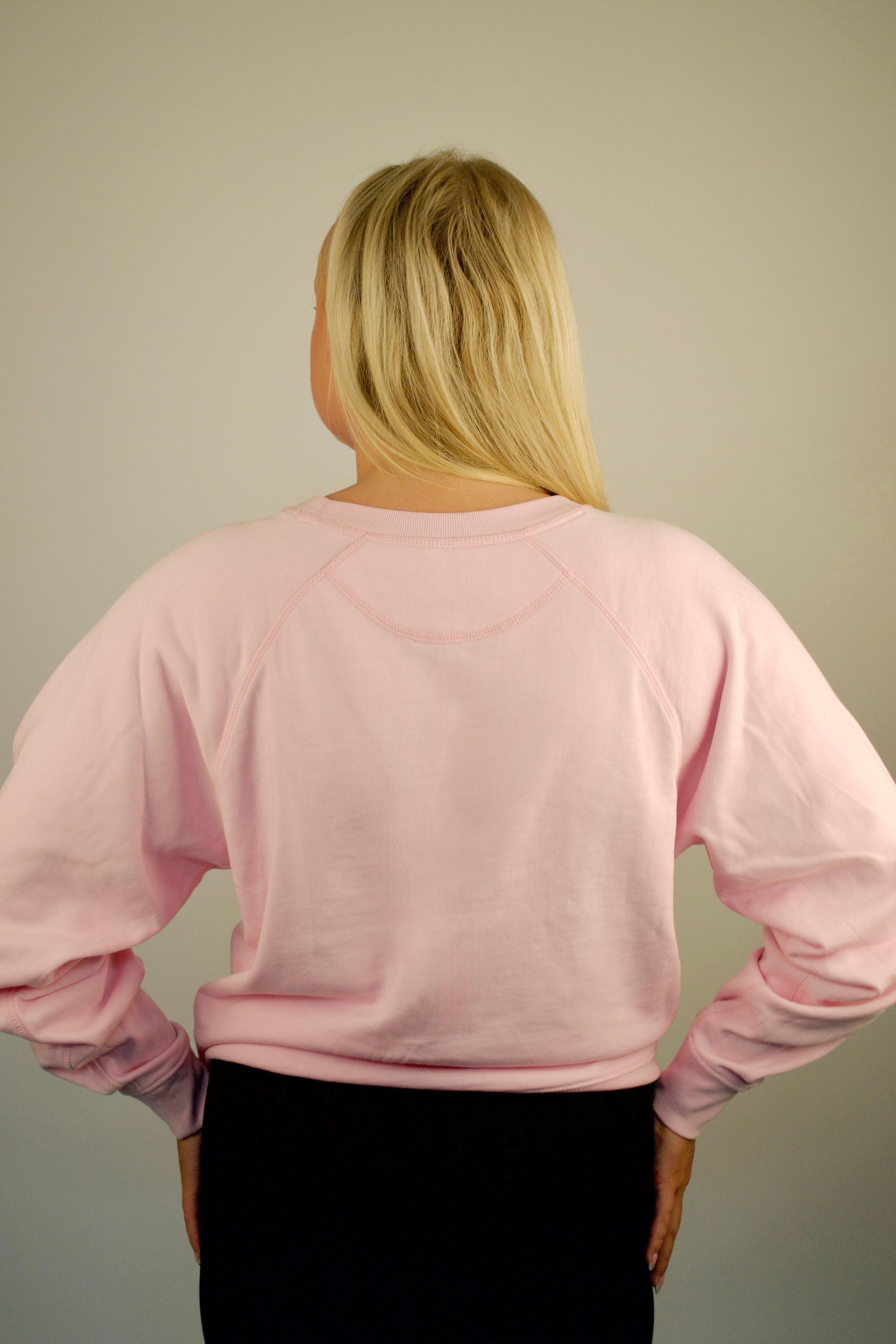 Womens' Sweatshirt | Raglan Sleeves Sweatshirt | Pink Sweatshirt
