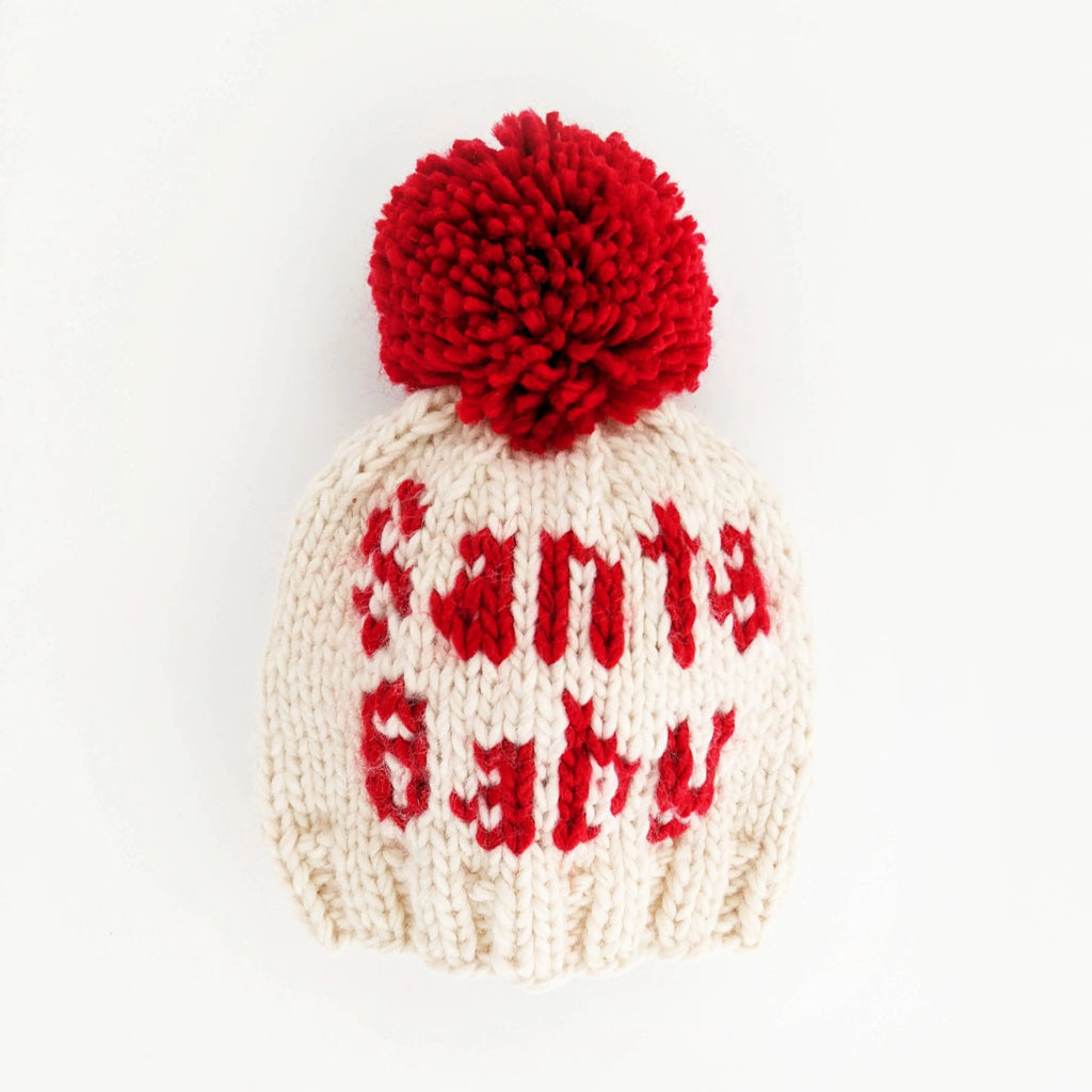 Santa Baby Hand Knit Beanie Hat Baby & Kids - Christmas Hat for kids