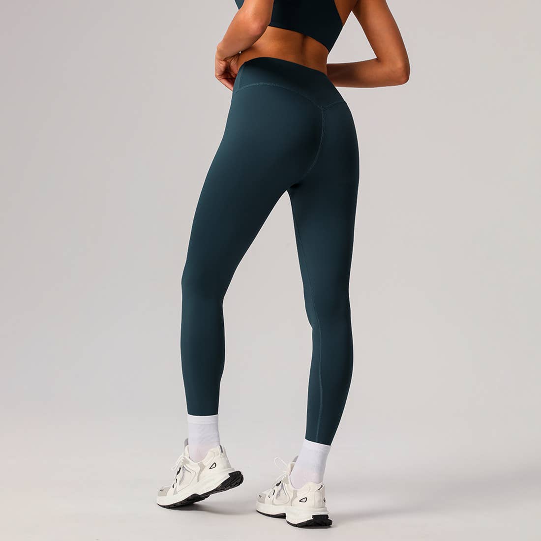Women’s Seamless-Front Classic Sport Leggings – Black / Navy