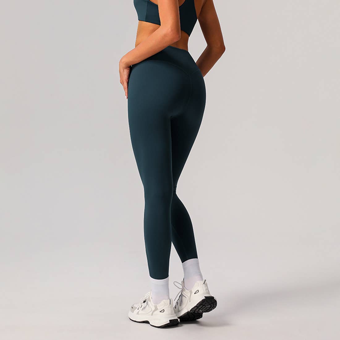 Women’s Seamless-Front Classic Sport Leggings – Black / Navy